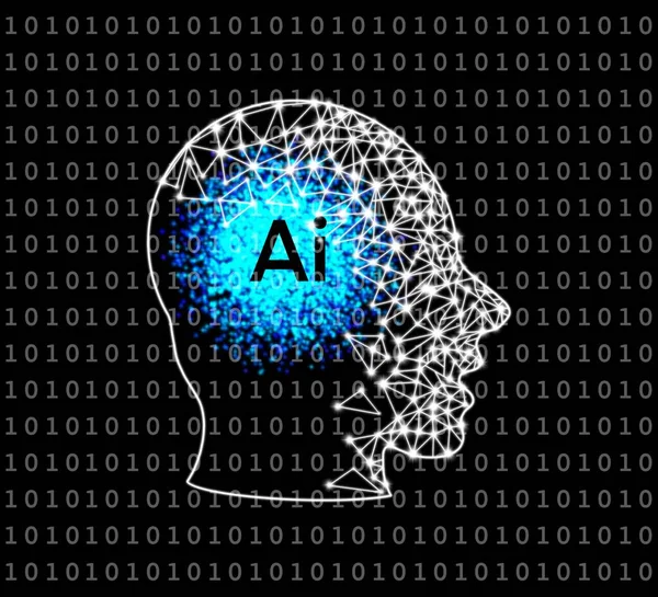 人工智能的大脑和生物的大脑 人工智能的大脑和电路的概念 生物技术 人工智能系统都是力量 — 图库照片