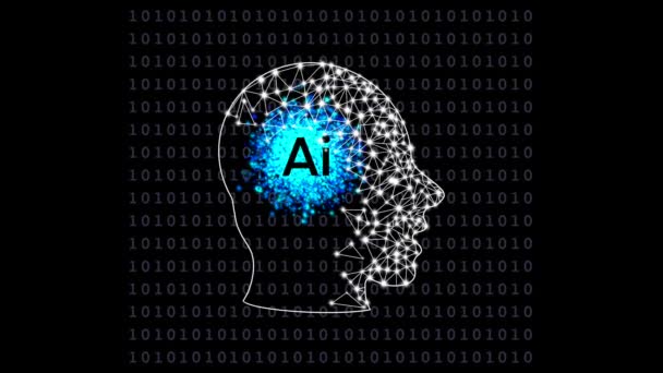 Hersenen Biologische Hersenen Artificial Intelligence Hersenen Illustratie Met Board Circuit — Stockvideo