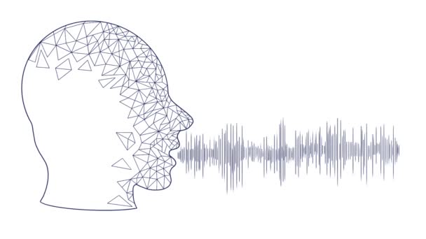 Mówi Tekst Głos Synteza Mowy Aplikacje Generatywna Sztuczna Inteligencja Futurystyczna — Wideo stockowe
