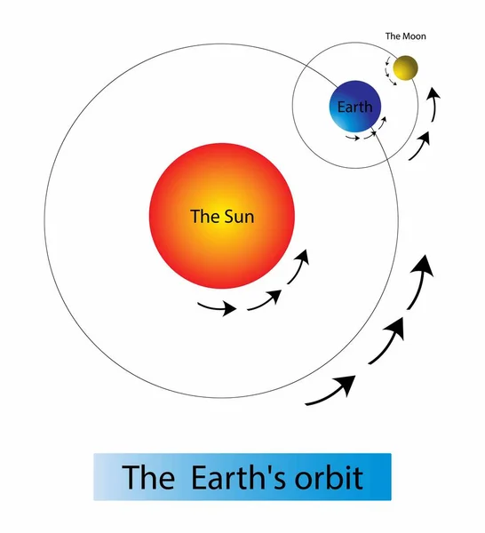 天文学 宇宙論 地球軌道のイラスト 右上昇は地球の経度 地球の自転と太陽の自転 天文学の座標と等価です — ストックベクタ