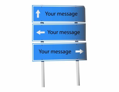 Trafik işareti, poster için Düz Geometrik Şekil, materyal tasarım renginde sosyal medya kampanyası, metal direğin üzerindeki boş pankart çerçevesi, yol yön bilgisi için boş işaret vektörü, haritalar