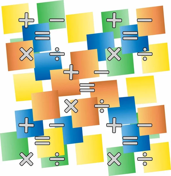 Símbolos Matemática Mais Sinal Subtração Multiplicação Divisão Iguais Notação Matemática — Vetor de Stock