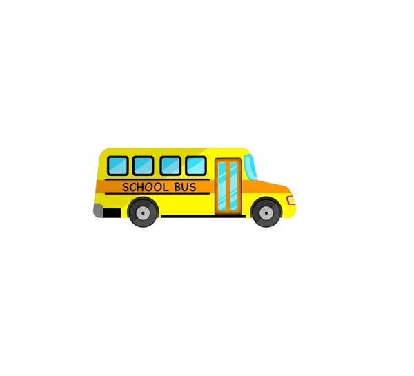黄色经典校车侧视图 美国教育 黄色校车 回到学校概念 学生交通工具 学生交通工具 — 图库照片