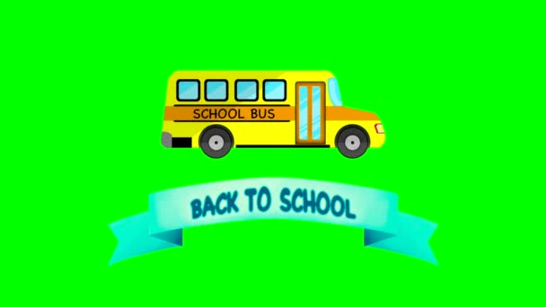 Autocarro Escolar Clássico Amarelo Vista Lateral Educação Americana Ônibus Escolar — Vídeo de Stock