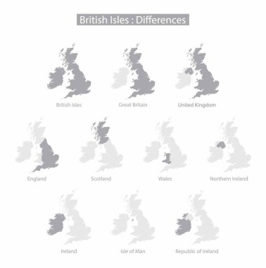 Coğrafya, Büyük Britanya ve Kuzey İrlanda Birleşik Krallığı, Birleşik Krallık 'ın dört ülkesi, farklı ulusal kimliklerin birleşimi, Birleşik Krallık haritası.