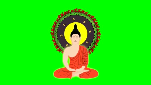 Bouddha Méditant Moine Méditant Moine Bouddhiste Donnant Sentiment Connexion Avec — Video