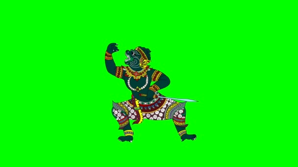 Aap Karakter Ramayana Story Ramayana Thai Lord Hanuman Rama Strijd — Stockvideo