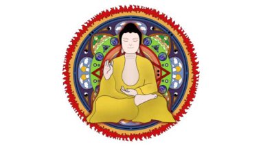 Buda meditasyonu, keşiş meditasyonu, Budist keşiş evrenle bağlantı kurma hissi veriyor, Budist meditasyonu, Hint Tibet keşişi lama, keşiş ilahileri söylüyor.