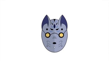 Geleneksel Japon maskeleri, izole Japon geleneksel maskeleri.