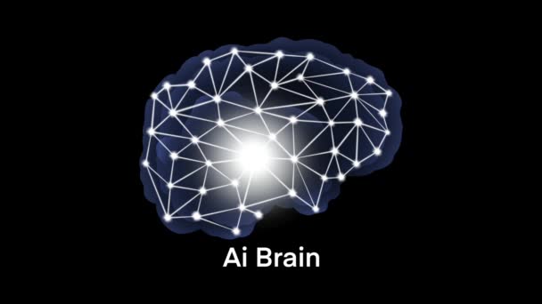 人工智能是由机器表现出来的智力 人工智能系统是由机器学习来驱动的 人工智能的大脑 — 图库视频影像