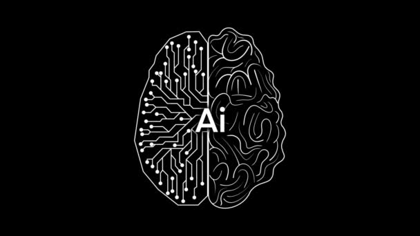 人工知能は機械によって実証される知能であり 人工知能システムは機械学習 Aiの脳によって駆動されます — ストック動画
