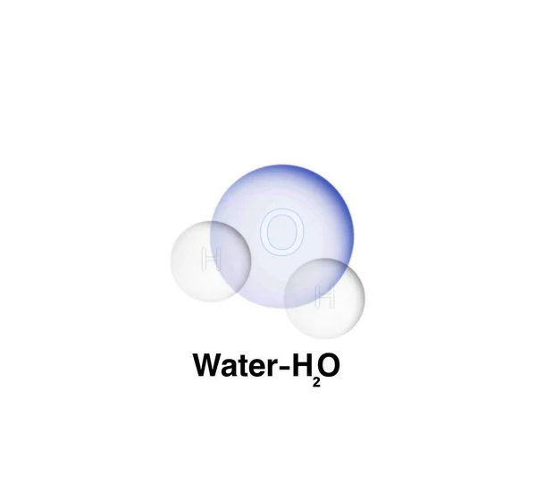 水分子 水分子の構造と分子式 水分子の分子構造 水の分子構造の弱い正と負の惑星モデルの極域結合 — ストック写真