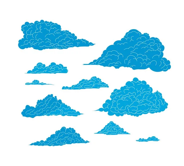 白い背景にウォーターカラー雲の抽象パターン カートゥーンホワイトクラウドアイコンは フラットスタイルのクラウドスケープ — ストック写真