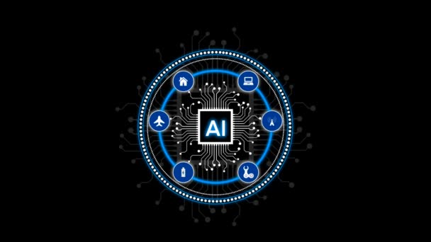 Inteligência Artificial Inteligência Demonstrada Por Máquinas Sistemas Inteligência Artificial São — Vídeo de Stock