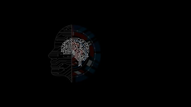 人工智能是由机器表现出来的智力 人工智能系统的动力来自机器学习 人工智能的大脑 人工智能的大脑线路图 — 图库视频影像