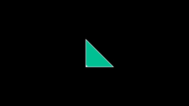 Απεικόνιση Των Μαθηματικών Πυθαγόρεια Δεξί Τρίγωνο Τετράγωνο Της Υποτείνουσας Πλευράς — Αρχείο Βίντεο