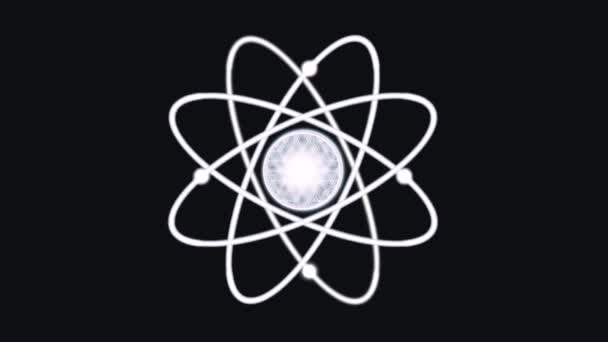 Chemie Und Physik Innerhalb Eines Atoms Zentraler Kern Aus Positiv — Stockvideo