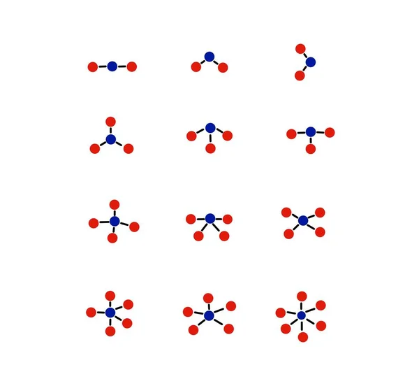 Struktura Molekuly Chemický Model Tvar Atomové Vazby Organická Chemie Molekuly — Stock fotografie