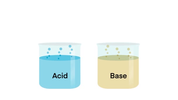酸和碱 酸和碱之间的化学区别是酸产生氢离子 碱接受氢离子 碱是一种中和酸的物质 — 图库视频影像