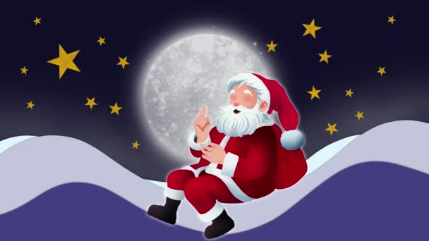 Skutečný Santa Claus Velkou Taškou Portrét Santa Claus Pytel Plný — Stock video