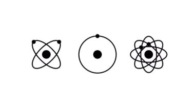 Atomik modeller, moleküler atom nötron laboratuvarı ikon fiziği bilim modeli web siteniz tasarımı için, atom ikonları seti, bilim, fizik, eğitim için atom modeli