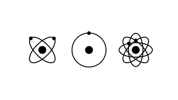 Atomic Models Molecular Atom Neutron Laboratory Icon Physics Science Model — Stock Video