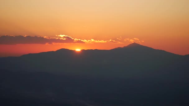 Ein Schöner Abendsonnenuntergang Über Den Bergen Der Provinz Nan Thailand — Stockvideo