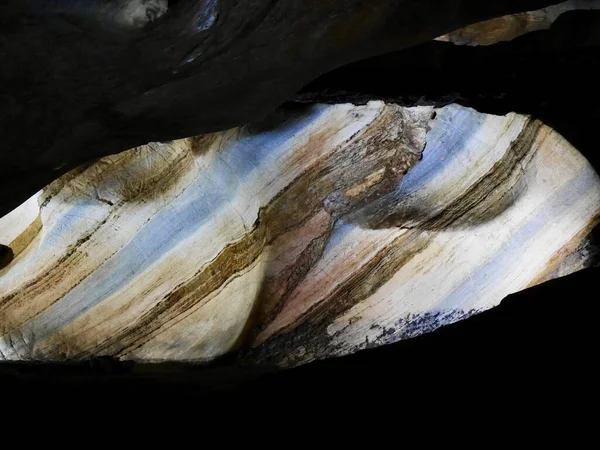 Beautiful rainbow cave in Chiang Mai province, Thailand, texture of cave wall image, cave features a natural marble color pattern on its walls