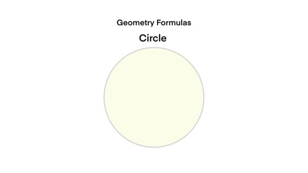 Fórmula Área Geométrica Para Calcular Área Geométrica Noções Básicas Matemáticas — Vídeo de Stock