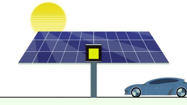 Ηλεκτρική Φόρτιση Αυτοκινήτου Ένα Βενζινάδικο Στην Πόλη Πράσινη Ενέργεια Του — Αρχείο Βίντεο