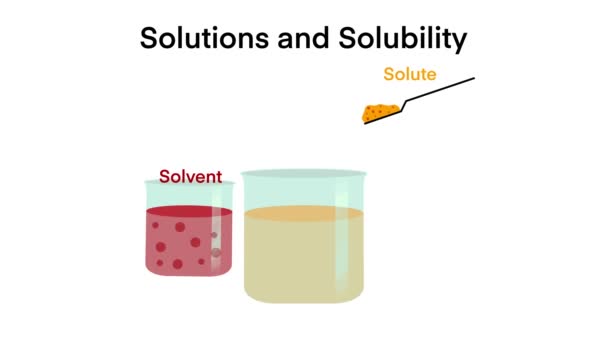 Lösung Besteht Aus Partikeln Lösungsmitteln Und Einem Lösungsmittel Lösungsmittel Ist — Stockvideo