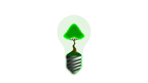 Conceito Energia Renovável Dia Terra Proteção Meio Ambiente Lâmpada Inovação — Vídeo de Stock