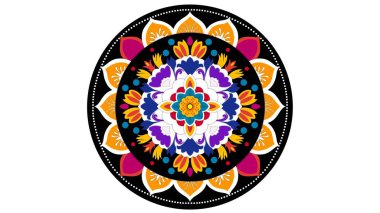 Mandala süsü, klasik yoga mandala dönüşü, kusursuz mandala deseni geometrik, dekoratif çiçek deseni, Hint motifli sanat, Esrarengiz kozmik, Tibet mandala, Budist deseni.