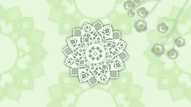 Lüks mandala arka planı beyaz arabesk desenli Arap islami doğu tarzı. Baskı, poster, kapak, broşür, broşür, afiş, Japon sakura çiçeği düşüşü için dekoratif mandala.