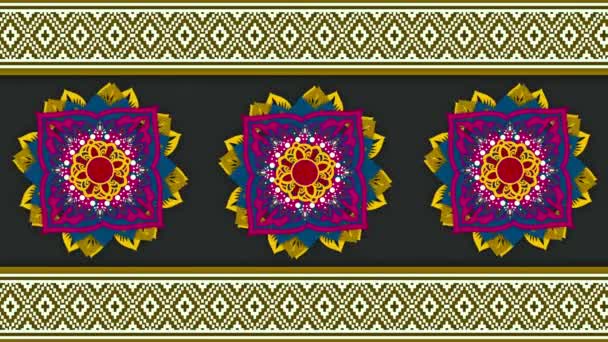 Искусство Мандала Тибетская Буддийская Мандала Декоративный Круглый Орнамент Арабский Индийский — стоковое видео