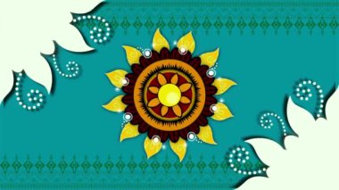 kabile süsü, antik Hint vedik arkaplan tasarımı, renkli lüks mandala arkaplanı arabesque desenli Arapça doğu stili. Baskı, poster, parlak renkler için dekoratif mandala