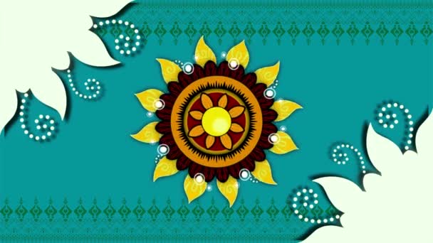 Ornamento Tribal Projeto Fundo Védico Indiano Antigo Fundo Mandala Luxo — Vídeo de Stock