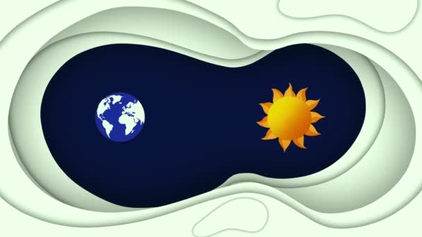 Koncepcja Wiatru Słonecznego Słońca Ziemi Wiatr Słoneczny Ziemskie Pole Geomagnetyczne — Wideo stockowe