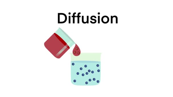 Diffusion Movement Molecules Atoms Region Higher Concentration Region Lower Concentration — Stock Video
