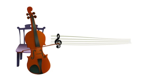 Cello Και Μουσικές Νότες Μελωδία Της Μουσικής Αφηρημένη Μουσικές Νότες — Αρχείο Βίντεο