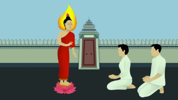 Lord Buddha Sprida Buddhismen Tro Och Religion Buddhismen Buddha Predika — Stockvideo