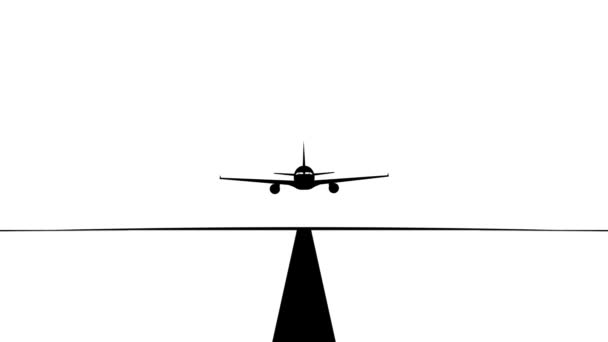 Přistání Letadla Pohled Zepředu Přistání Letadla Koncepce Odletu Příletu Journey — Stock video