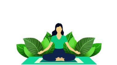 Yoga nilüferinde oturan kadın, sağlıklı Asyalı kadın yoga, nefes alıp verme, Lotus pozisyonunda meditasyon, Evrenin Ruhu, yoga ve meditasyon yapan kadın, meditasyon, farkındalık.