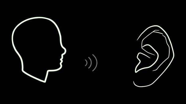 听谣言或流言蜚语 失聪的概念 听或听或说 惊讶地听着耳语 在耳边说着什么 — 图库视频影像