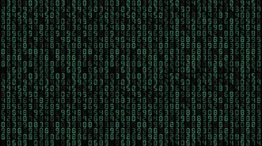 siyah ikili kod arkaplanı, bilgisayar ekranı arkaplanındaki dijital ikili veri, hackkathon ve diğer dijital olaylar için soyut ikili arkaplan, matris etkisi, dijital veri, veri bulutları
