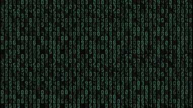 siyah ikili kod arkaplanı, bilgisayar ekranı arkaplanındaki dijital ikili veri, hackkathon ve diğer dijital olaylar için soyut ikili arkaplan, matris etkisi, dijital veri, veri bulutları
