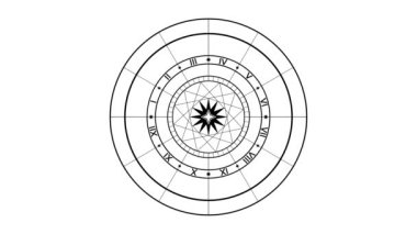Astroloji burç çemberi, Zodiac takımyıldızları ve işaretleri yıldızlı gökyüzünde bir dizi burç burcu, burç ve astroloji, burç sembolleri ve burç işaretleriyle Astrolojik gök haritası.