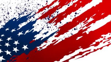 Grunge Amerikan bayrağı, Amerikan Bayrağıyla Anma Günü, çizgili soyut grunge tasarımı, Bağımsızlık Günü modern arka plan, Amerikan bayrağı konsepti, ABD boyalı arka plan