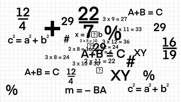 stock image Math science formula mathematic equation calculation thinking, Mathematical equations over animate background, flying symbols, numbers, science concept, School, college education