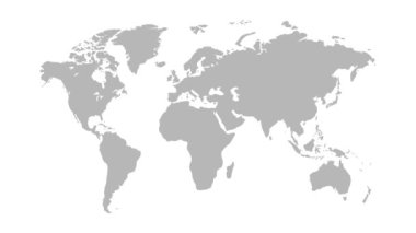 Kuzey Amerika, Güney Amerika, Avrupa, Afrika, Asya ve Okyanusya için açık etiketlerle kıtaları gösteren dünya haritası, eğitim ve görsel olarak meşgul edici harita coğrafya dersleri için idealdir